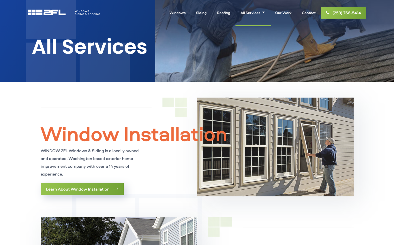 service page on construction website