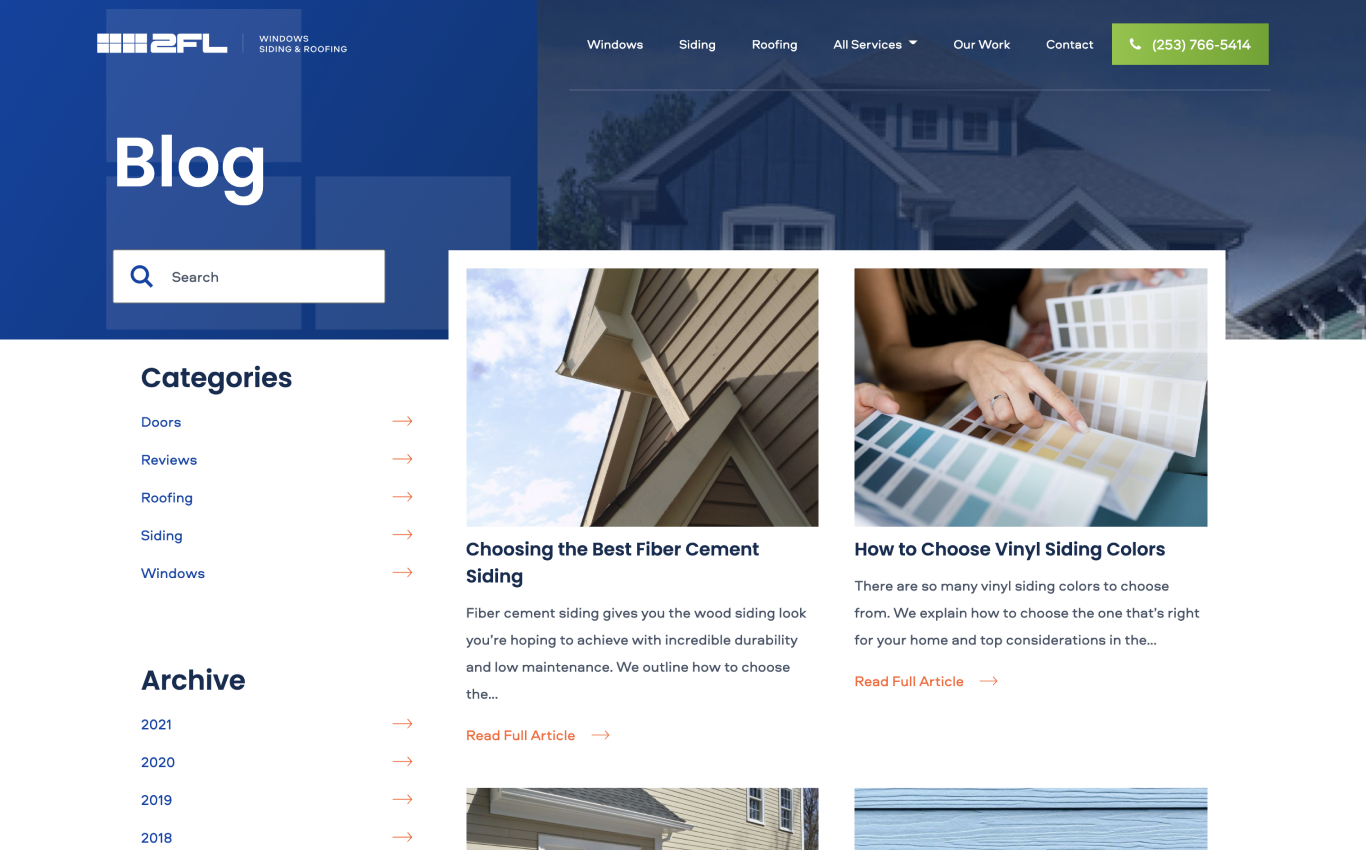 blog for construction website