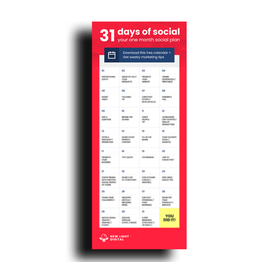 31 Days of Social Media Content Calendar